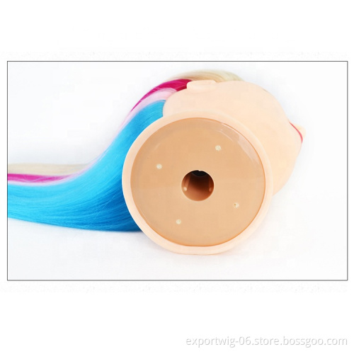Colorful Synthetic Hair Mannequin Head For Hairstyles Hairdressing Training Head Nice Doll Heads For synthetic braiding hair